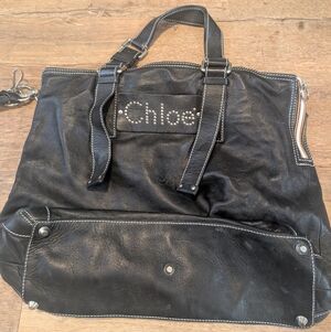Chloe Black Leather Tote Bag